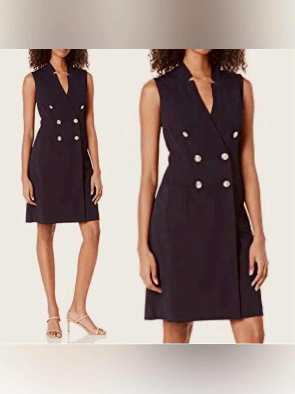 Tommy Hilfiger Women's Essential Sleeveless tuxedo Suit Dress Black Size 6
